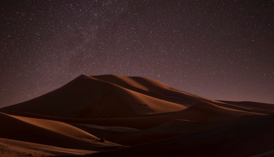 Desert dunes at night