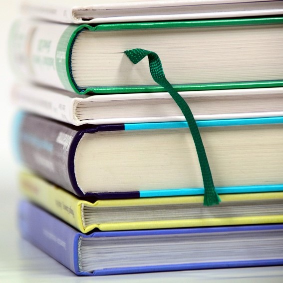 Stack of textbooks
