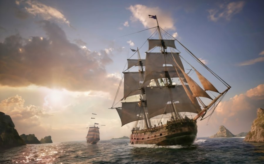 Old time sailing ship